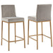 Dray Counter Stool - Grey Velvet & Gold - Ifortifi Canada