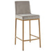 Dray Counter Stool - Grey Velvet & Gold | Hoft Home