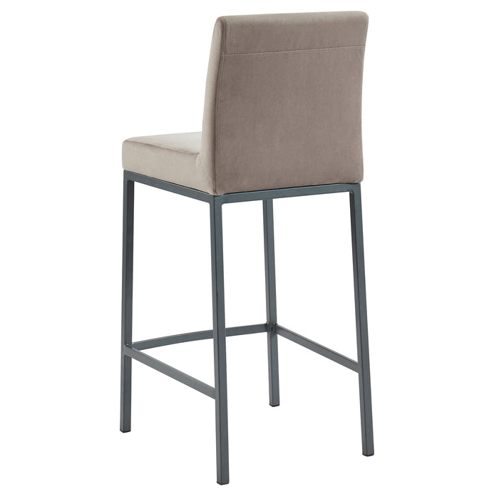 Dray Counter Stool - Grey Velvet & Grey | Hoft Home