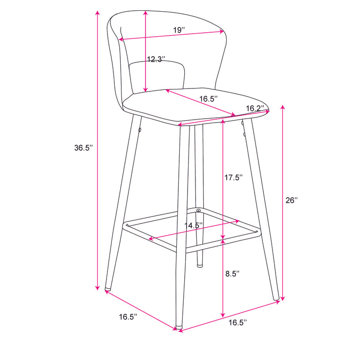 Colibri Counter Stool - Light Grey Velvet | Hoft Home