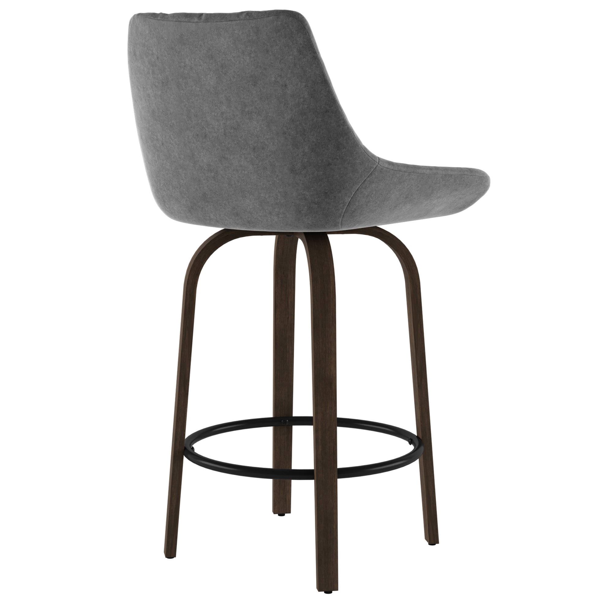 Kenzy Counter Stool Grey Velvet Hoft Home