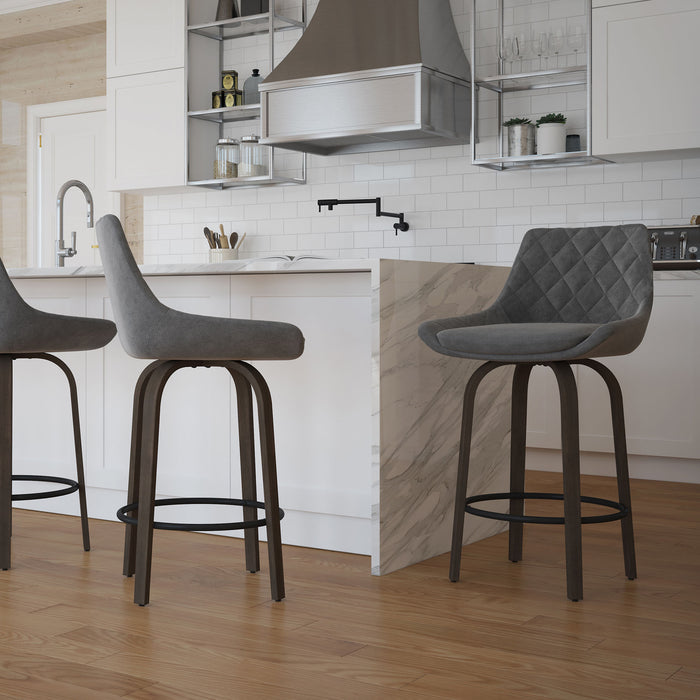 Kenzy Counter Stool - Grey Velvet | Hoft Home