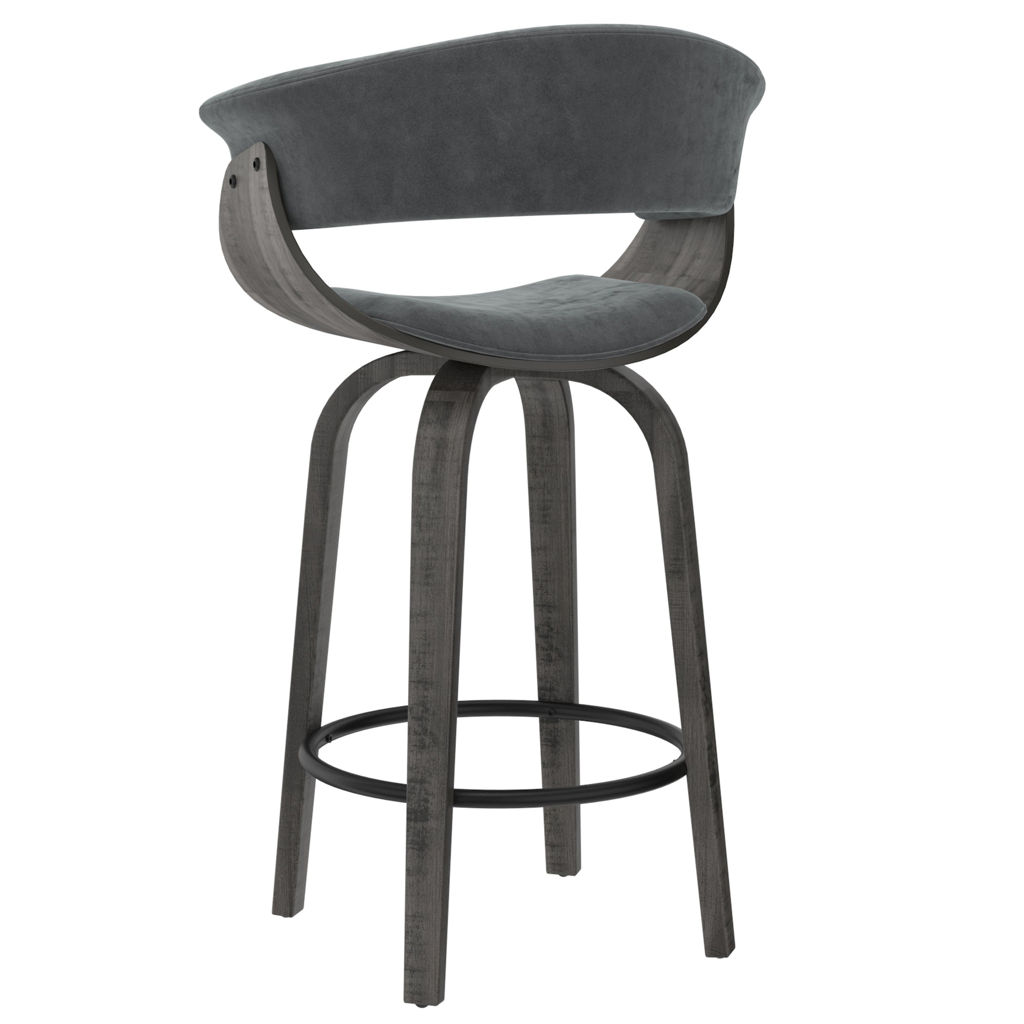 Jerreau Counter Stool Grey Velvet Hoft Home