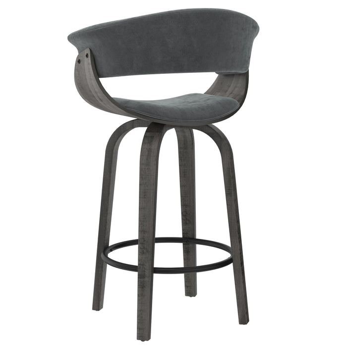 Jerreau Counter Stool - Grey Velvet | Hoft Home