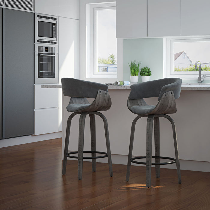 Jerreau Counter Stool - Grey Velvet | Hoft Home