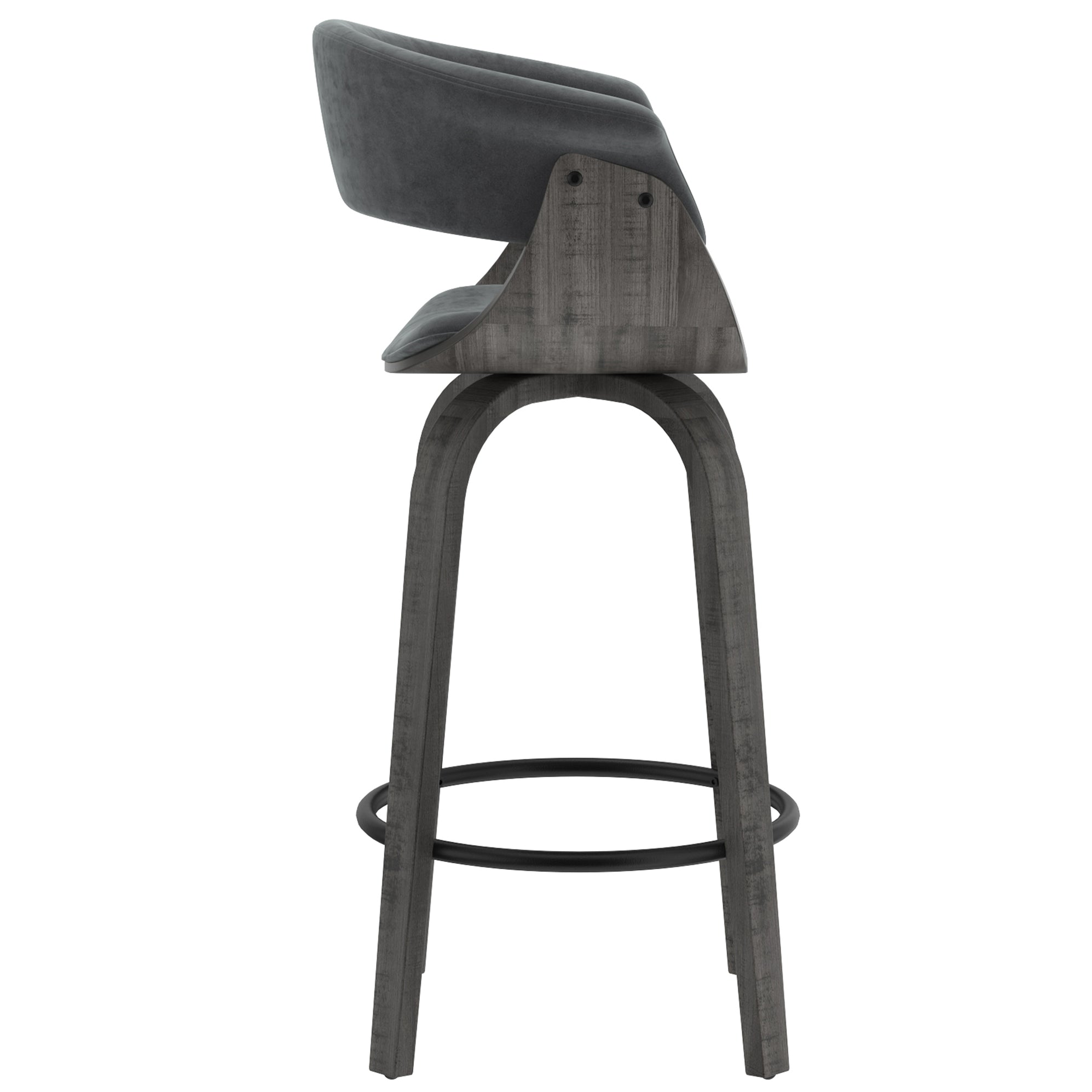 Jerreau Counter Stool Grey Velvet Hoft Home