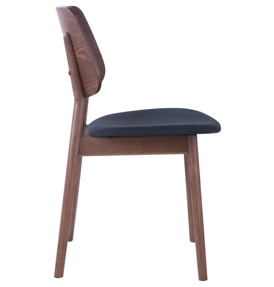 Savis Dining Chair - Walnut & Dark Grey | Hoft Home