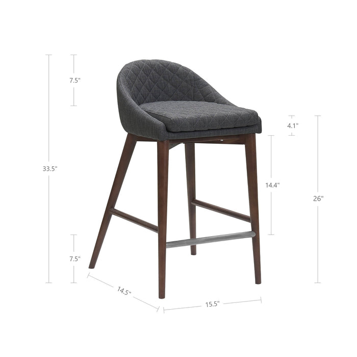 Freya Counter Stool - Grey - Hoft Home