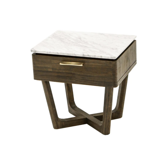 Lucio Nightstand - Italian Carrara Marble - Hoft Home