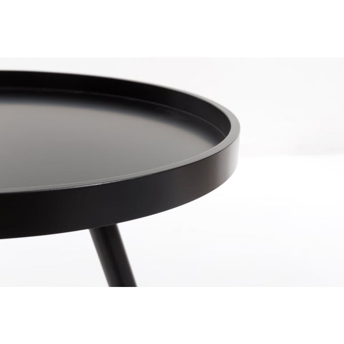 Innis Round Tray Side Table - Black | Hoft Home