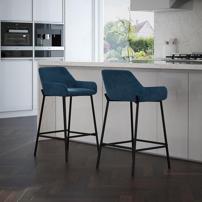 Sede Counter Stool - Blue Velvet | Hoft Home