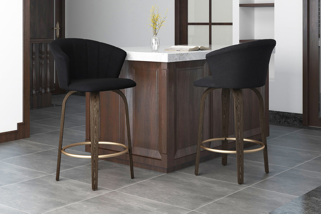 Monaco Counter Stool - Black Velvet - Hoft Home