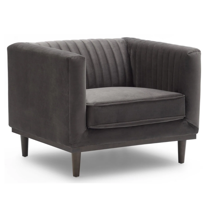 Magnus Lounge Chair - Stone Grey Velvet | Hoft Home