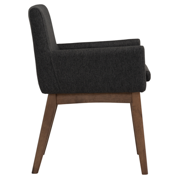 Chanel Armchair - Charcoal Grey & Walnut - Hoft Home