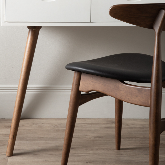 Tricia Dining Chair - Walnut & Black | Hoft Home