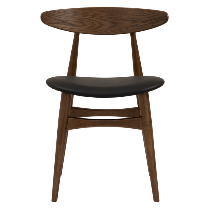Tricia Dining Chair - Walnut & Black | Hoft Home