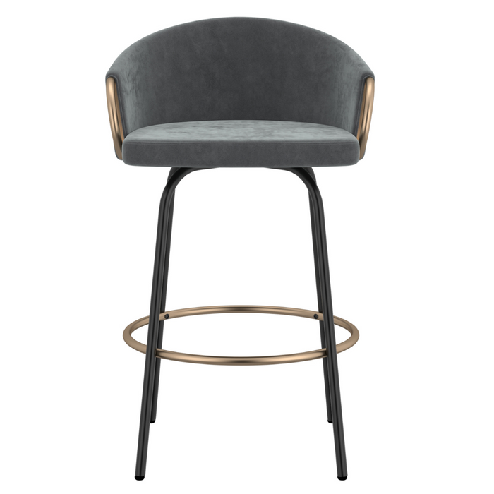 Harper Counter Stool - Grey Velvet - Ifortifi Canada