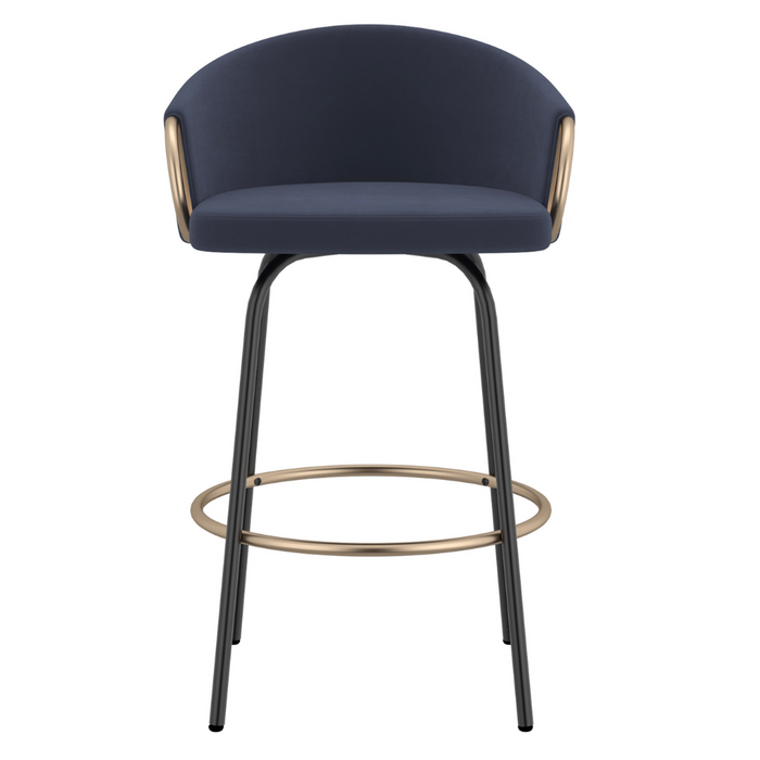 Harper Counter Stool - Blue Velvet - Ifortifi Canada