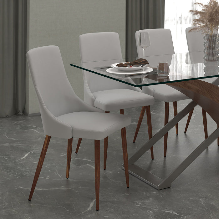 Beau Chair - Light Grey & Walnut